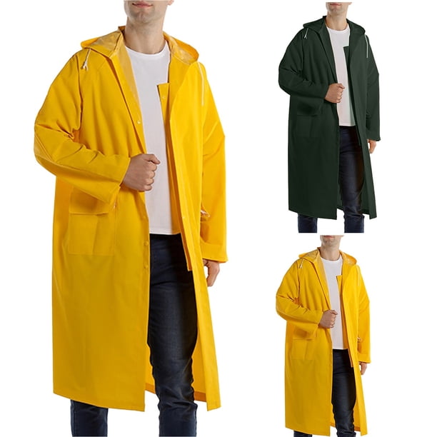 Chaqueta impermeable larga y gruesa, cortavientos, impermeable, ideal para senderismo, para hombre y mujer, ideal para uso laboral y viajes. Blahzhy