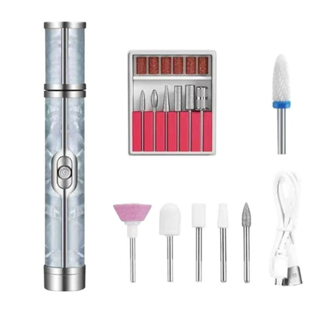 Meuleuse à Ongles Lime à Ongles Matériel Ponceuse pour Ongles Épais 4 Vitesses Outils Kit de Meuleuse à Ongles Sans Fil Meuleuse à Ongles Manucure pour Broyage Exfoliation