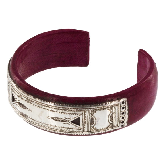 ITRI||Silver & Wood Etched Cuff Bracelets||The Azel Collection Pink