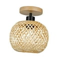thumbnail image 4 of Lámpara colgante Lámpara de mesa de bambú sin bombilla E26 Dormitorio Barra tejida a mano Estilo vintage con pantalla de bambú tejida Decoración, 4 of 9