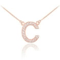 thumbnail image 1 of 14K ROSE GOLD LETTER "C" DIAMOND INITIAL NECKLACE :  18", 1 of 1