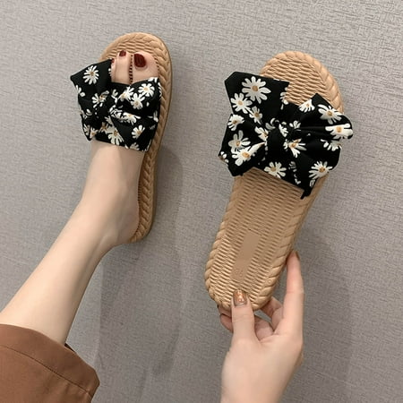 

Cathalem Heel Wedge Flowers Sandals Mouth Strap Buckle Breathable Ladies Rhinestone Fish Shoes Platform Sandals for Women 90s Black 8