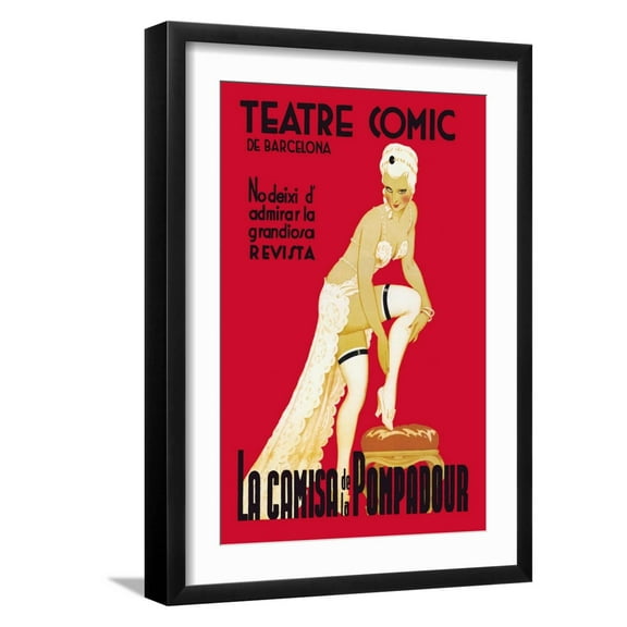 Art.com La Camisa de la Pompadour Art Print, Black Frame Wall Art, 17" x 23"