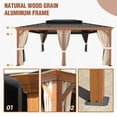 thumbnail image 5 of EAGLE PEAK 12x18 Outdoor Wood Look Aluminum Frame Gazebo with Galvanized and Powder Coated Steel Double Roof, Includes Netting and Curtains, 5 of 6