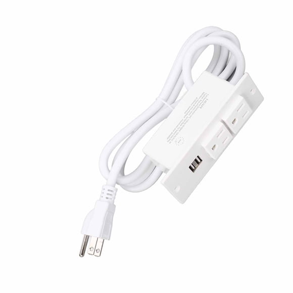 Barre d'Alimentation Encastrée pour Bureau, Cordon 1500 W 1,5 m pour Conférence, Prise de Barre d'Alimentation Encastrée avec 2 Ports USB, 2 Ports CA, Barre d'Alimentation Encastrée pour Meubles pour la Maison et le Bureau