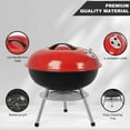thumbnail image 5 of Linsen-outdoors Portable Charcoal Grills For Outdoor Backyard Barbecue Apple Shape Cooking Grill 14 Inch Red, 5 of 11
