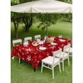thumbnail image 3 of Outdoor Tablecloth with Umbrella Hole and Zipper, Red Snowflake Christmas Rectangle Table Cloth 60x120 Inch Waterproof Tablecloth, Xmas Snowflake Modern Art Winter Picnic Table Cover for Patio, 3 of 7