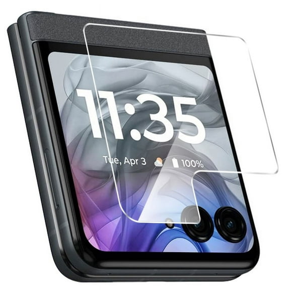 2x Tempered Glass Screen Protector for Motorola RAZR 2024 Phone, Nakedcellphone 9H Hard Clear Display Guard [Scratch/Crack Saver] for Moto RAZR 50 Ultra - Twin Pack