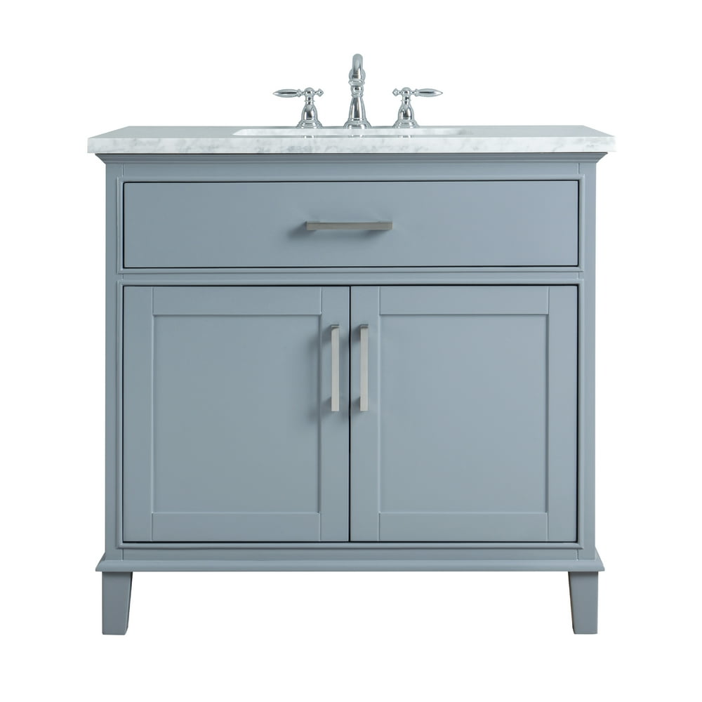 Stufurhome Leigh 36 Inches Grey Single Sink Bathroom Vanity Walmart
