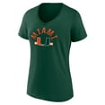 thumbnail image 2 of Women's Green Miami Hurricanes Logo V-Neck T-Shirt, 2 of 3
