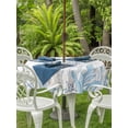 thumbnail image 2 of Outdoor Tablecloth with Umbrella Hole and Zipper, Seahorse Coastal Round Table Cloth 54 Inch Waterproof Tablecloth, Summer Beach Ocean Nautical Coral Picnic Table Cover for Patio Camping, 2 of 7