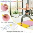 thumbnail image 3 of Hyxoo 6'x 2' Gymnastics Mat, 2" Thick Folding Tumbling Mat with Hook and Loop Fastener, Foldable Gym Mat with Carrying Handles, Cheer Mats for Kids Adults Home Exercise Aerobics Fitness, Pink&Yellow, 3 of 9