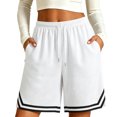 thumbnail image 2 of Aimik Athletic Shorts for Women Summer Casual Fashion Solid Workout Fitness Short Pants with Drawstring Double Pockets, 2 of 6