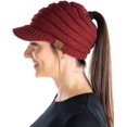 thumbnail image 1 of HSHDLDF Ponytail Messy Bun BeanieTail Women's Beanie Solid Ribbed Hat Cap, 1 of 7