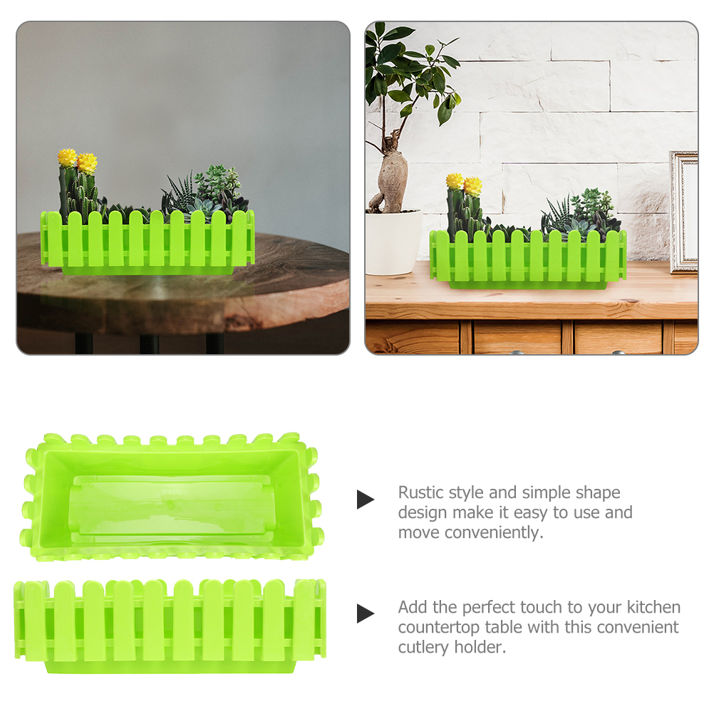 CRILSTYLEO 2Pcs Large Plastic Rectangular Planter Boxes for Vegetable and Herb Gardening Outdoors