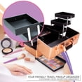 thumbnail image 4 of VER Beauty Makeup Train Case 6 Extendable Trays with Lock and Keys Cosmetics Organizers in Rose Gold Dot, 4 of 7