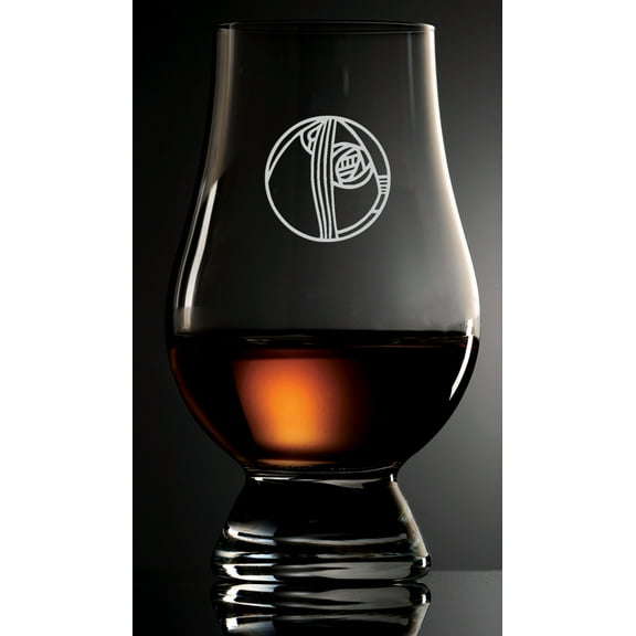 Glencairn Charles Rennie Mackintosh Art Nouveau Round Rose Scotch Whisky Tasting Glass