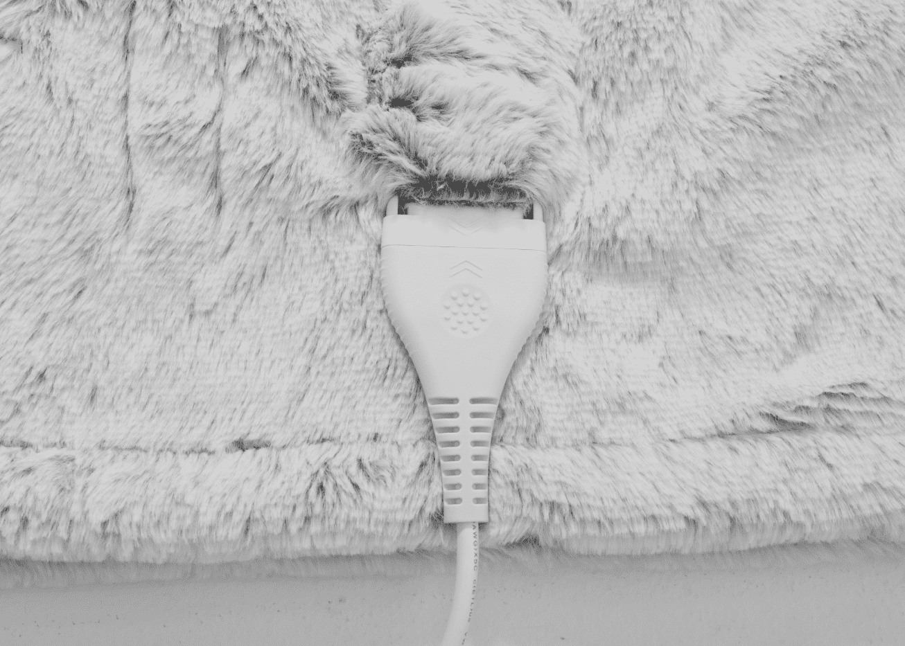 Berkshire Blanket & Home Co. Tipped Faux Fur Reverse Velvet Plush Heated Throw Blanket, Tipped Grey, Standard Size 50"x60"