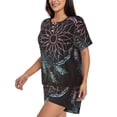 thumbnail image 2 of Fotbe Dreamcatcher Print Pajama Set for Women 2 Piece Loungewear Short Sleeve Tops and Shorts Set Soft Sleepwear-Medium, 2 of 7
