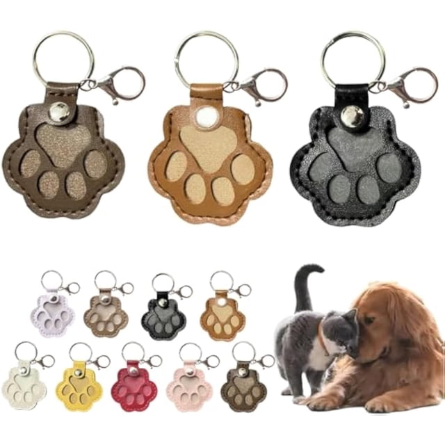 Pet Hair Storage Keychain, Paw Shaped Pet Hair Storage Memorial Keepsake Keychain, Pet Fur Memory Charm, for Dog Cat (3PCS-A)