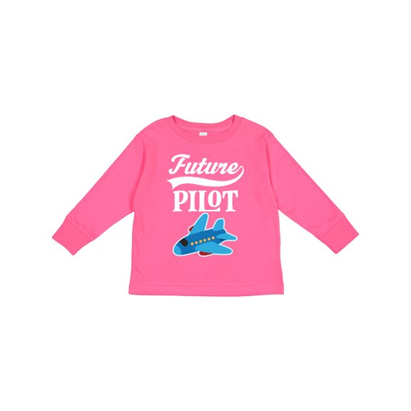 Inktastic Future Pilot Childs Airplane Flying Boys or Girls Long Sleeve Toddler T-Shirt