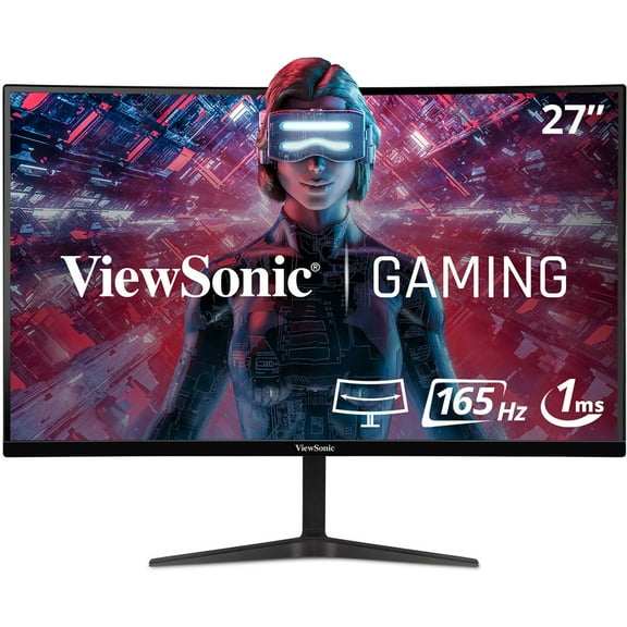 ViewSonic VX2718-PC-MHD 27 Inch Full HD 1080p 165Hz 1ms Curved Gaming Computer Monitor with Adaptive-Sync Eye Care Frameless HDMI and Display Port