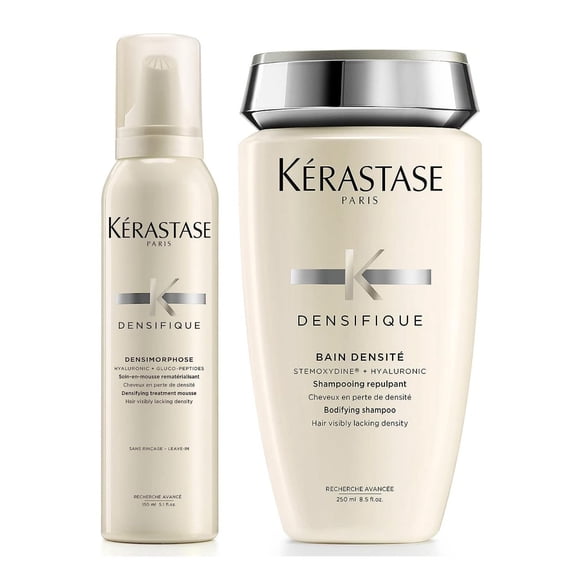 Kerastase Densifique Densité Thickening & Strengthening Shampoo 250 ml & Densifique Densimorphose Hair Volumizing & Thickening Styling Mousse 150 ml Set.