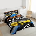 thumbnail image 3 of Homewish Sports Car Bedding Comforter Set,Speed Racing Game Twin Comforter Sets,Yellow Blue Gray Bedding Set Forboys Teens,Super Cozy Room Decor Reversible,2 Pieces, 3 of 8