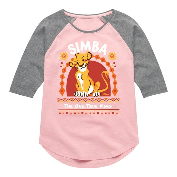 The Lion King - Simba - The One True King - Toddler & Youth Girls Raglan Graphic T-Shirt