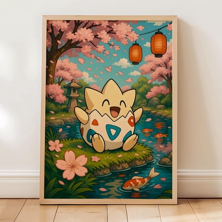 GATEGOO Poster Togepi Pokémon Japanese Anime Wall Art Print 8X12, UNFRAMED