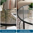 thumbnail image 3 of 25.6" Round Black Coffee Tables for Living Room, 2-Tier Glass Top Coffee Table with Storage Clear Coffee, Simple & Modern Center Table for Small Space, 3 of 8