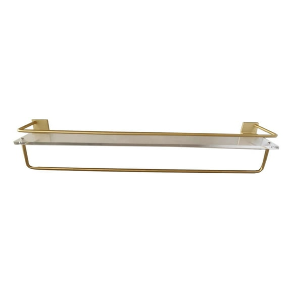 Luzkey Bathroom Shelf Acrylic Floating Shelf 15.7inch Long Aluminum Rail with Guardrail for Toilet Storage Versatile Easily Install