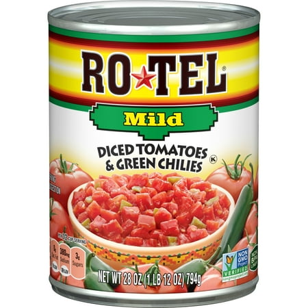 Tomato Jalapeno - (6 Pack) RO*TEL Mild Diced Tomatoes and Green Chilies, 28 Ounce