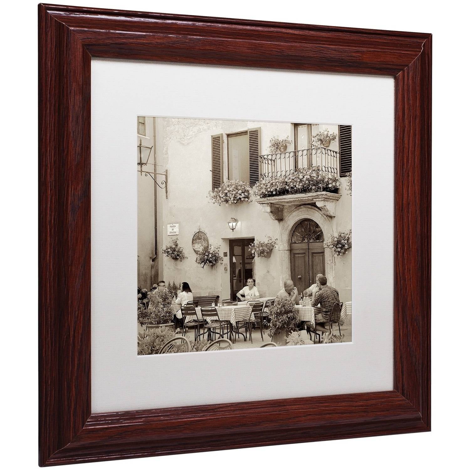 Trademark Fine Art "Tuscany Caffe VI" Canvas Art by Alan Blaustein, White Matte, Wood Frame