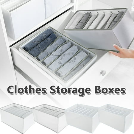 

Ghopy Drawer Organiser Fodable Underwear Bra Socks Mesh Drawer Storage Box with Compartment Collapsible Non-woven Fabric Drawer Divider Space-Saving for Jeans Clothes Storage