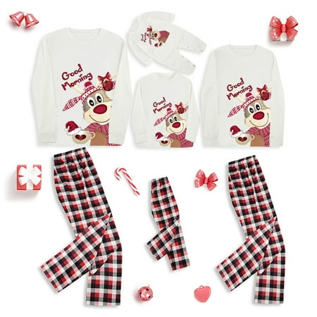 

Christmas Pajamas for Family Christmas Pjs Matching Sets Adults Kids Sleepwear Elk Xmas Jammies