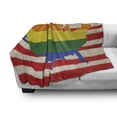 thumbnail image 3 of Pride Soft Flannel Fleece Throw Blanket, USA American Flag with Rainbow Gay Marriage Nationwide Rights and Equality Theme, Cozy Plush for Indoor and Outdoor Use, 50" x 70", Multicolor, by Ambesonne, 3 of 6