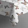 thumbnail image 4 of White Butterfly Pattern Rectangle Tablecloth 60"x120",Waterproof Polyester Rectangle Table Cloth, Wipeable Spillproof Polyester Tablecloth for Dining, Camping, Indoor and Outdoor, 4 of 6