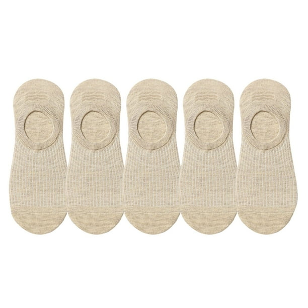5 pares de calcetines deportivos para hombre y mujer: calcetines antideslizantes de silicona, mezcla de algodón, talla única, elásticos y cómodos para practicar deporte y para el uso diario.