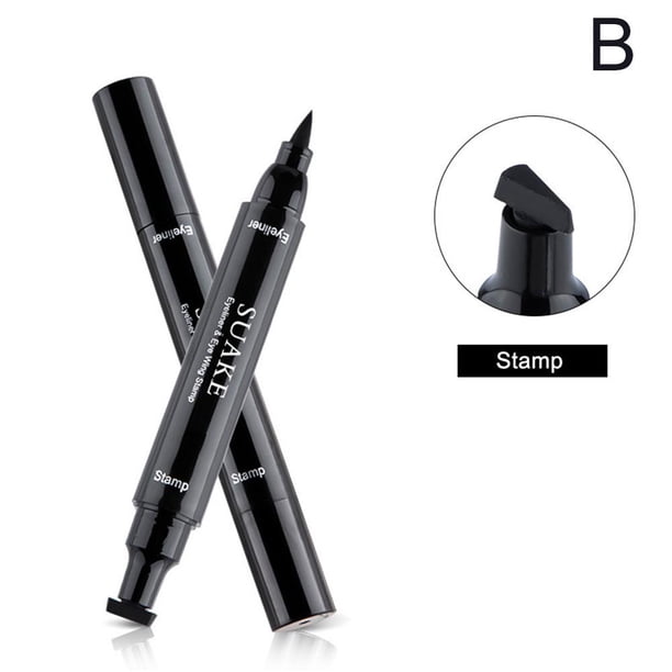 Delineador de ojos con sello de doble punta Lazy Two-In-One Wing Stamp Eyeliner Pen