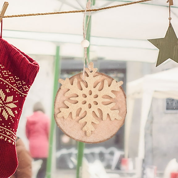 Gcvizuso Christmas Ornaments Clearance! Christmas Hanging Decorations, There Are 12 Pieces Of Wooden Cottage Christmas Tree Ornaments, Wooden Christmas Bell Pendants, Christmas Tree Pendants