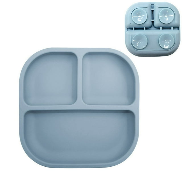 Plateau Divisé en Silicone pour Table à Manger Cuisine Salon Plat de Service Polyvalent Récipient Alimentaire 18.7X18X3CM Tapis de Placement pour Table à Manger Tapis Ronds Intérieur Extérieur