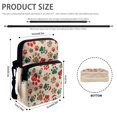 thumbnail image 6 of FUIALDOLG Stretch Polyester Crossbody Purse with Zipper Portable Coin Bag for Travel, Christmas Paw Print Pattern Over Shoulder Wallet, 6 of 8