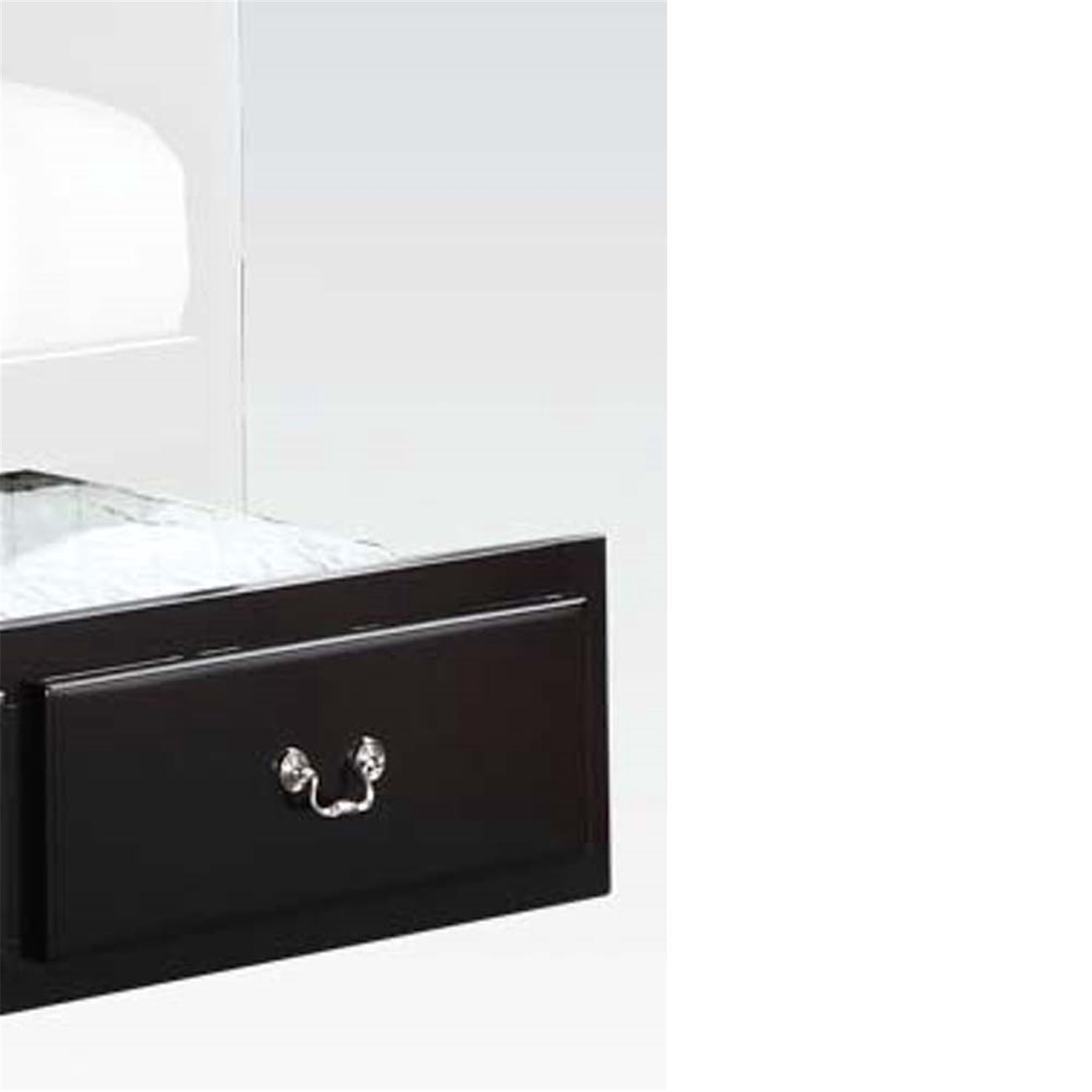 Benjara Wooden Twin Size Trundle Bed with Caster Wheels, Black