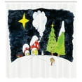 thumbnail image 3 of Ambesonne Christmas Shower Curtain, Village Mushroom Houses, 69"Wx75"L, Multicolor, 3 of 3