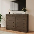 thumbnail image 3 of Modern 6-Drawer Wooden Dresser, Fluted Oak Chest of Drawers for Bedroom, Living Room, Hallway & Entryway, 3 of 8