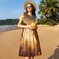 thumbnail image 4 of Balery Castle Cool Fire Dragon Vestidos sueltos de manga corta para mujer, vestidos de verano 2025, vestidos casuales de corte A con vuelo., 4 of 6