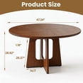 thumbnail image 3 of Round Dining Table for 4-6, PAPROOS 47'' Large Wood Kitchen Table, Dining Room Table with Wide Tabletop & Cross Base, Circle Dining Table Dinner Table for Kitchen Dining Room, Brown(Only Table), 3 of 7