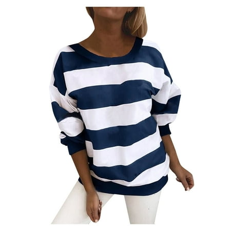 

Womens Turtleneck Top Casual Long Sleeve Cotton Winter Fall T-shirt Tops Lace Stripe Plus Size Loose Fit Blouse