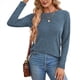 thumbnail image 3 of Camisas de Larga para Mujer, Cuello Redondo, Túnicas Casuales Azul L, 3 of 8